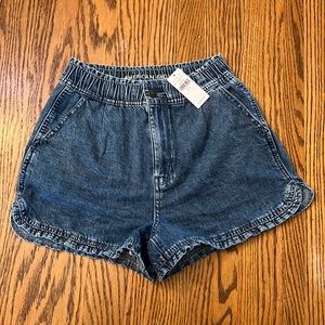NWT AE elastic waist jean shorts